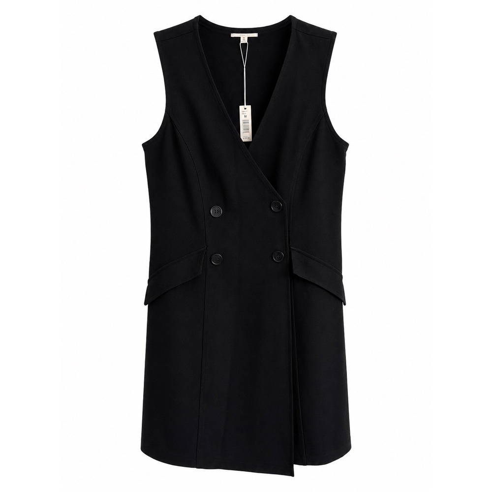 Max Studio Black Blazer Dress Medium NWT Double Breasted Office Siren MSRP $168